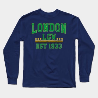 LGW London Gatwick Airport in collegiate style Long Sleeve T-Shirt